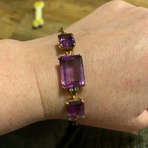 Amethyst and Diamond bracelet. 18 karat gold